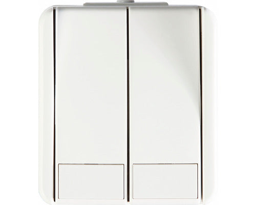 Intrerupator Dublu & Cap-scara Tem Fontana Ip44 Alb, Montaj Aplicat