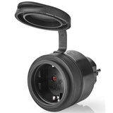 Priza inteligenta pentru exterior Nedis WIFIPO110FBK, Wi-Fi, 3680W, 230, soclu tip F, IP44, Negru