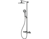 Sistem de dus cu termostat AVITAL Topino, dus fix Ø22,5 cm, para dus 3 functii, furtun dus 1,5m, grafit