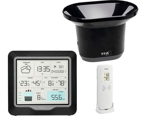 Statie Meteo Wireless Rain Pro Tfa Cu Pluviometru Negru