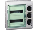 Tablou electric (cofret) Schneider Electric Kaedra 13991, 24 module, montaj aparent, cu 3 doze pentru prize/intrerupatoare, IP65