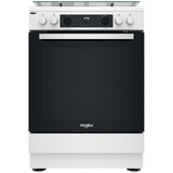Aragaz Whirlpool WS68G8CHWE, Mixt, 4 arzatoare, Aprindere electrica, Multilevel Flame, SteamClean, Steam+, Clasa A, 60 cm, Alb