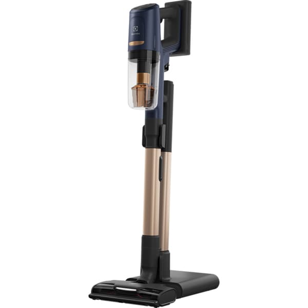 Aspirator vertical Electrolux Ultimate 800 EP81B25WET, autonomie max 60 min, 25.2 V, 150 AW, ecran LCD, 3 viteze, tub inox telescopic, perie cu LED pentru mopping + rezervor apa, albastru indigo