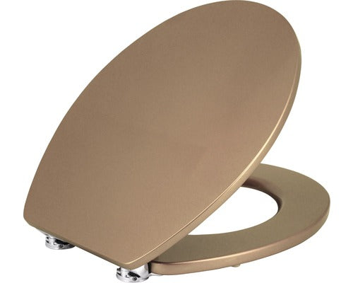 Capac WC form & style, usor detasabil, inchidere lenta, auriu metalic 48,5x37 cm
