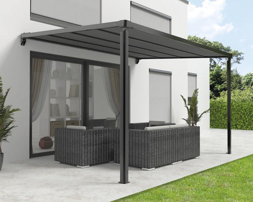 Copertina Motorizata cu Telecomanda, Banda LED, 3.94x3.94 m, Antracit