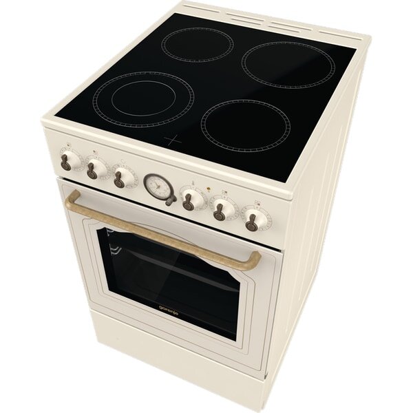 Aragaz cu baza ceramica, Gorenje, 70L, 4 arzatoare pe gaz, clasa energetica D, Bej
