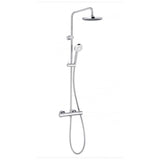 Baterie de baie termostatica cu set de dus Kludi Logo 6809405-00, Dus fix si para mobila, Cartus termostatic, Crom