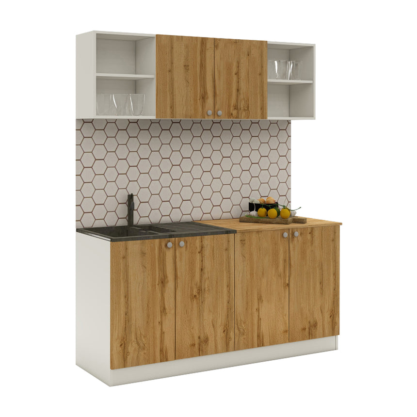 Set Bucatarie haaus Sena, Stejar Wotan/Alb, L 160 cm