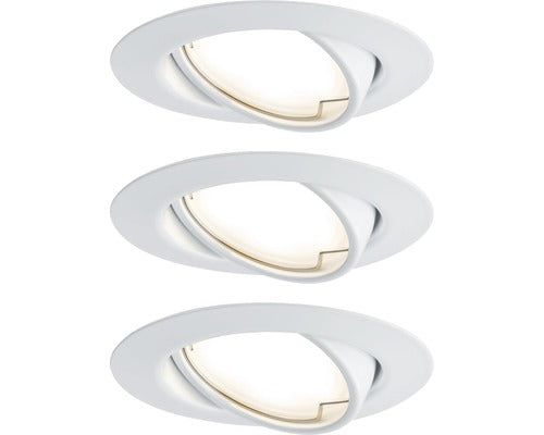 Spoturi Led Incastrate Base 5w Ø90 Mm, Module Becuri Led Coin Incluse, Alb Mat, Pachet 3 Bucati