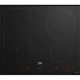 Plita incorporabila Beko HII64822UFT, Inductie, 4 zone de gatit, IndyFlex, Booster, Luminous Touch Control, 15 trepte putere, Wipe Guard, Timer, 60 cm, Negru
