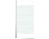 Paravan Cada Form & Style Abeto 75x140 Cm, 1 Element, Sticla Decor Dungi, Profil Alb