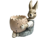 Figurina Decorativa Iepure Baiat Cu Ou De Paste 30, 5x23x56 Cm