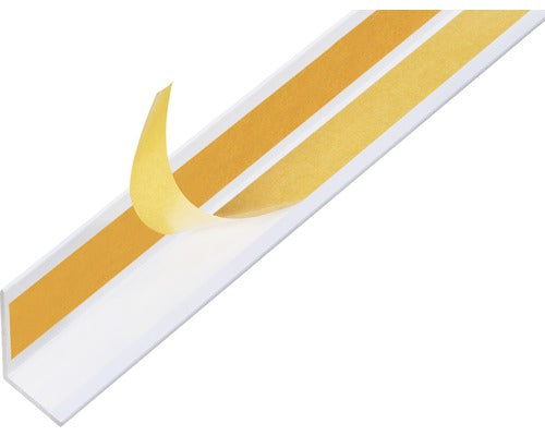 Cornier Aluminiu Alberts 20x20x1, 5 Mm, Lungime 1m, Alb, Autoadeziv