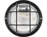 Lampa Rotunda Neagra 60w Cu Grilaj De Protectie Din Plastic, Protectie La Umiditate Ip44