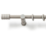 Galerie simpla Pisa, lemn masiv cu diametrul 28 mm, consola moderna, 240 cm, gri antic, kit complet cu inele si carlige