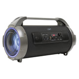 Boxa portabila PNI BoomBox BT240 stereo, 24W, cu Bluetooth, USB, slot card micro SD, radio FM, aux-in 3.5mm, functie karaoke, microfon cu fir, baterie reincarcabila, lumini led RGB, cablu USB si adaptor alimentare inclus