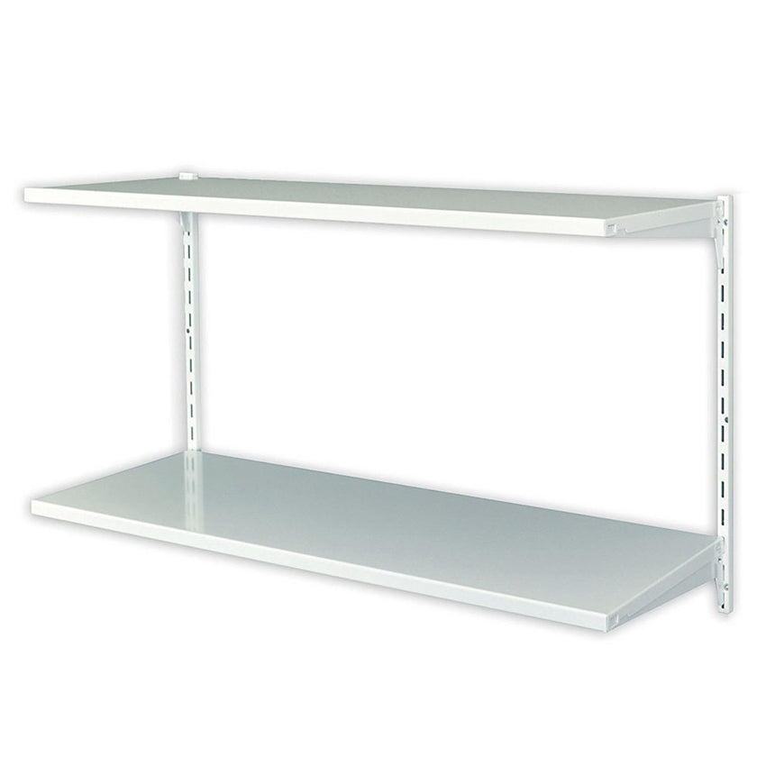 Raft metalic de perete cu 2 polite, ajustabil, 80x40x50 cm Alb