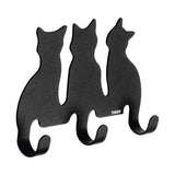 Cuier baie Cats, cu 3 agatatori, montaj pe perete, negru
