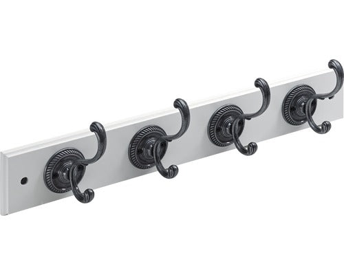 Cuier De Perete Cu 4x2 Carlige Hettich Country 500x80x96 Mm, Lemn Alb Lacuit