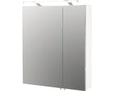 Dulap Baie cu Oglinda Dorina, 2 Usi, PAL, 60x75 cm, Alb