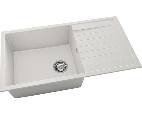 Chiuveta Bucatarie Cu O Cuva Fat Avangard 229 90x49 Cm, Cu Picurator, Reversibila, Fatgranit White