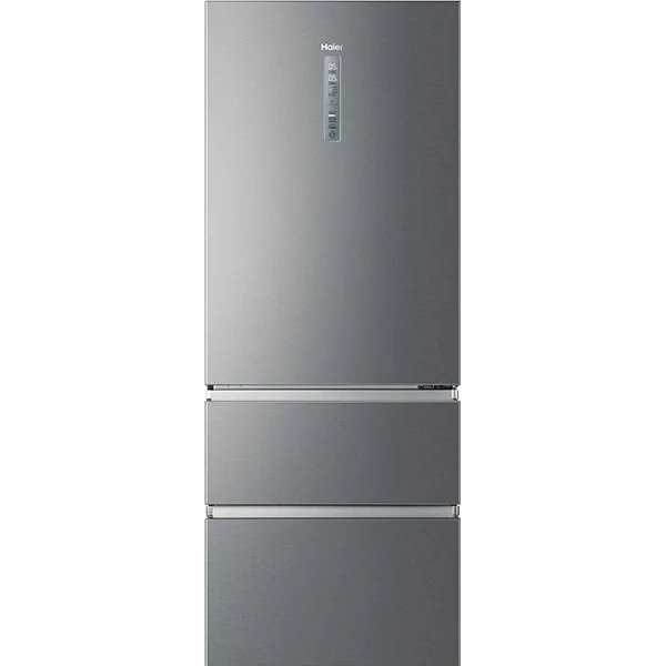 Combina frigorifica Haier A3FE743CPJ, 450 l, Clasa E, Total No Frost, Compresor Inverter, MyZone, SuperFreezing, Daylight, H 190 cm, Inox