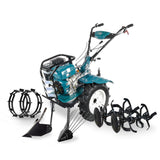 Motocultor profesional compact Könner & Söhnen KS 9HP-1350G-3 (400), latime lucru ≤ 125 сm, adancime lucru ≤ 35 сm, motor 9.0 C.P, viteze +3 +2 +1 0 -1, transmisie directa cu cutie de viteze, + freze forjate, roti pneumatice si discuri laterale la set