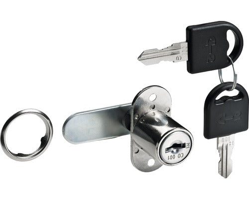Incuietoare Aplicata Mobilier Hettich Ø18 Mm, Cilindru Cu 2 Chei, Nichelata