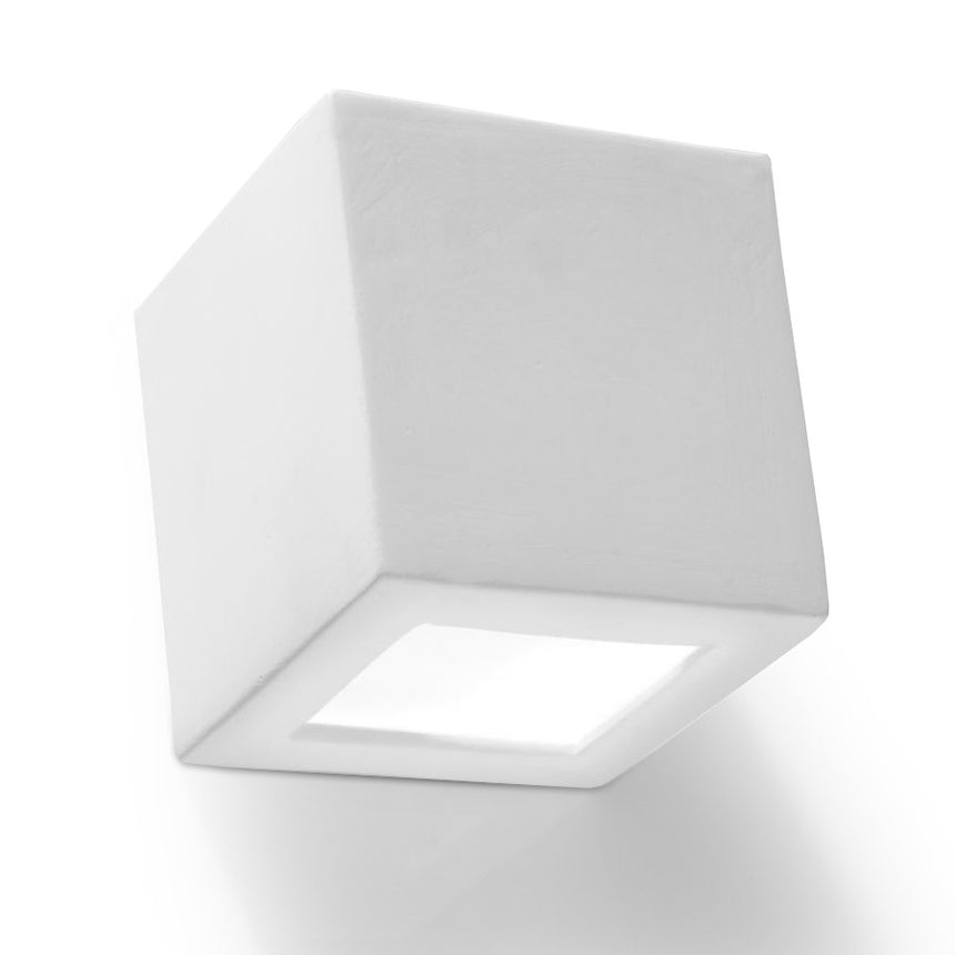 Lampa de perete Leo alb ceramica/sticla 1 bec patrat modern de interior