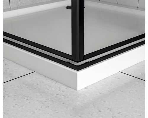 Cabina de dus patrata basano Slimline 90x90 cm sticla transparenta anticalcar profil negru