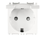 Priza Simpla Cu Impamantare Thea Optima, Capac De Protectie, Alba
