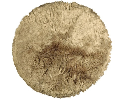 Perna Scaun Din Blana Artificiala, Taupe Ø 35 Cm