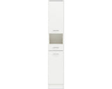 Dulap Baie Inalt Lorenz H300, 2 Usi 1 Sertar, PAL, 181,7x30,3 cm, Alb Perlat