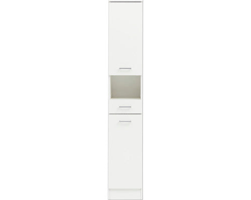 Dulap Baie Inalt Lorenz H300, 2 Usi 1 Sertar, PAL, 181,7x30,3 cm, Alb Perlat