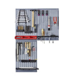 Kit 3 panouri perforate verticale cu set 12 carlige, 1200x600x10 mm