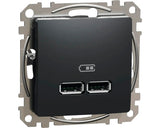 Priza Usb Dubla Schneider Sedna Design Max. 2100 Mah, Antracit
