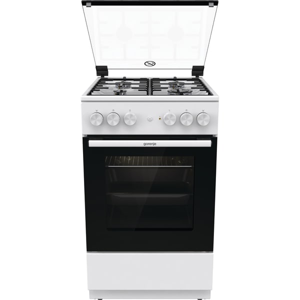 Aragaz GORENJE GK5A21WH, 4 arzatoare, Gaz, Electric, L 50 cm, Grill, Alb