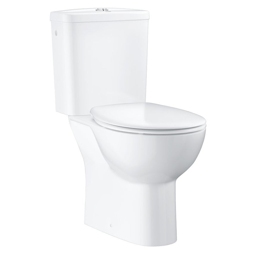 Set vas WC Bau Ceramic 39347000, montare pe podea, dubla spalare, alb