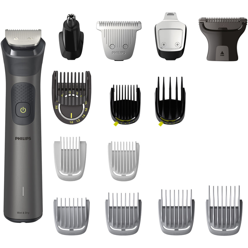 Aparat de tuns barba & parul de pe cap si corp 15in1 Philips Multigroom All in One MG7940/15, autonomie 120 min, 22 setari de lungime: 0,5-16 mm All-in-One, 3 capete trimmer specializate (detalii, nas, corp), husa, 100% waterproof