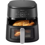 Friteuza fara ulei PHILIPS NA231/00 Airfryer Seria 2000, 6,2 litri, Ecran tactil, Tehnologie Rapid Air, Fereastra de gatit, 9 programe