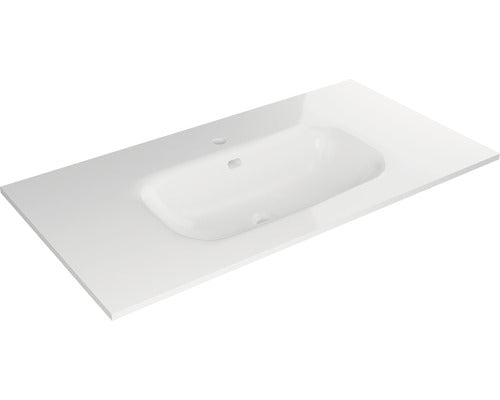 Lavoar ceramica Jungborn Sedici 101 cm alb lucios