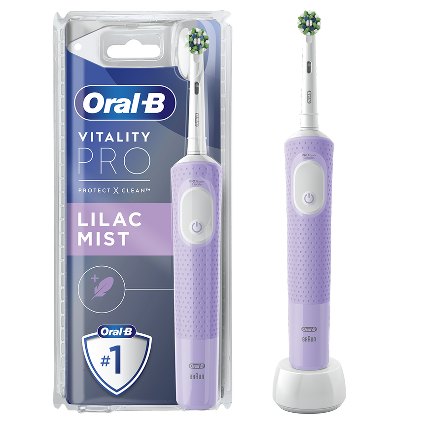 Periuta de dinti electrica Oral-B Vitality Pro, Curatare 3D, 3 programe, 1 capat, mov
