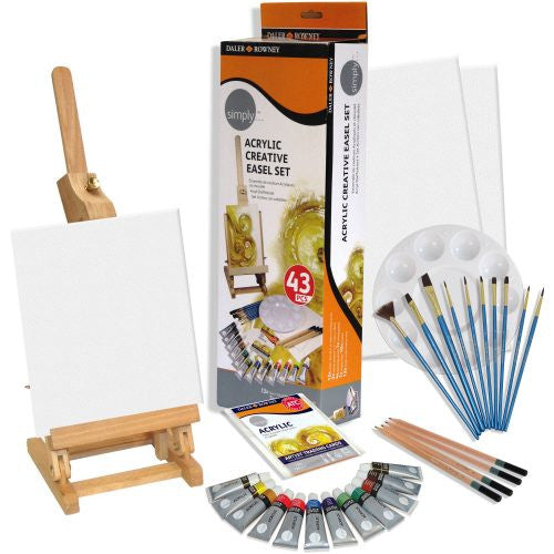 Set cu sevalet si culori acrilice Daler Rowney