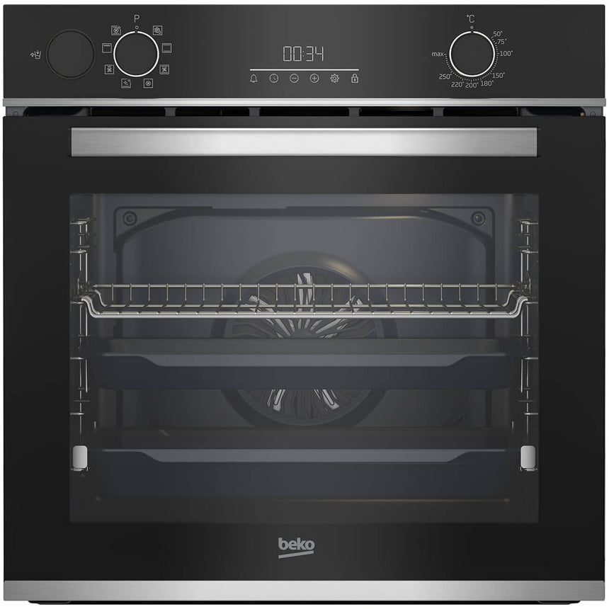 Cuptor incorporabil Beko BBIS13300XMSE, Electric, Autocuratare catalitica, 72 l, AeroPerfect, Grill, 3D Cooking, Steam Assisted Cooking, Steam Shine Cleaning, SoftClose, Clasa A+, Negru