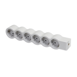 Multipriza Legrand Standard Revolution, 6 prize, 16A, 230V, fara cordon, Alb/Gri