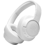 Casti audio wireless over-ear JBL Tune 710BT, Bluetooth, Baterie 50H, Pure Bass Sound, Microfon, Alb