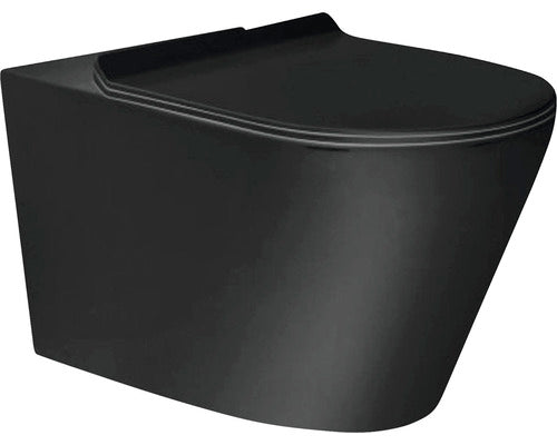 Vas WC suspendat, include capac WC soft close, negru mat