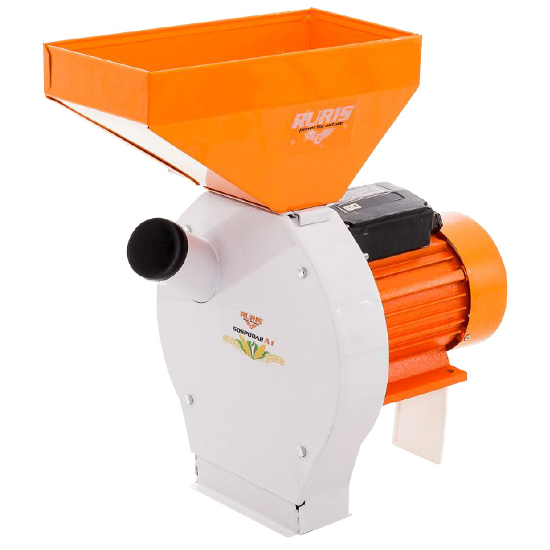 Moara electrica cu ciocanele Ruris Gospodar A1, 2700 W, 2850 RPM, 2 cutite, 20 ciocanele, 4 site,sistem antirefulare,debit reglabil, porumb, grau, orz,stiuleti porumb