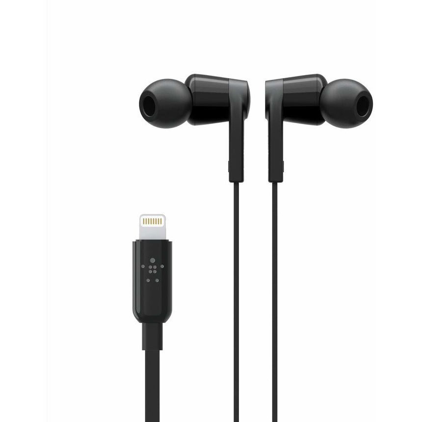 Casti stereo Belkin RockStar G3H0001, conectivitate tip lightning, certificare MFi, 1m, negru