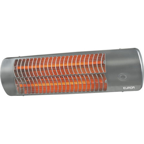 Radiator electric cu infrarosu de perete Eurom, lampa cu quartz, 2 trepte putere, comutator tip snur, ideal pentru baie, protectie impotriva supraincalzirii, termostat, gri